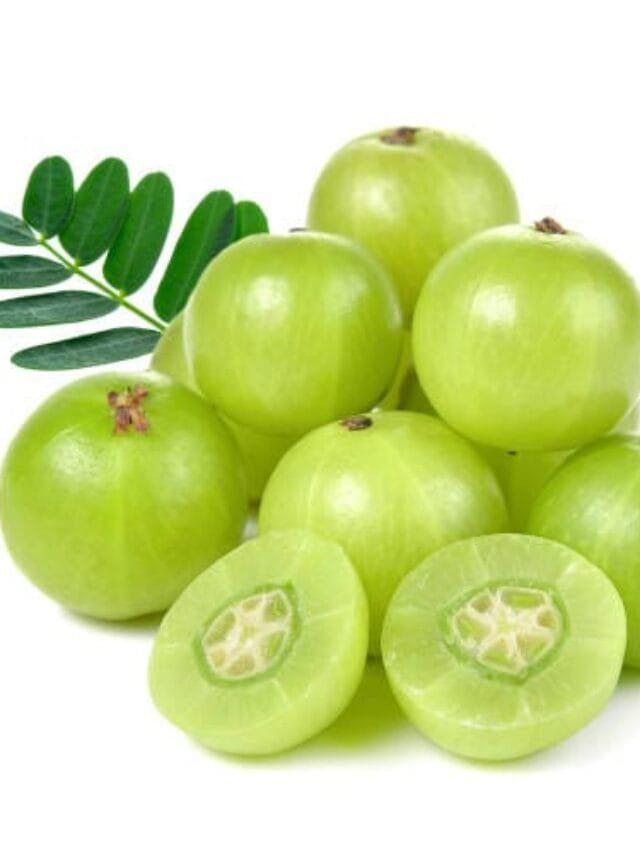 Indian gooseberries on white background